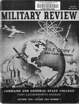 Ilitary Review Volume Xxix October 1949 Number 7