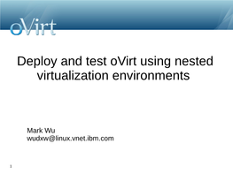 Nested Virtualization Environments