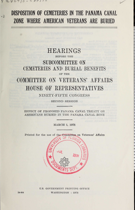 Disposition of Cemeteries in the Panama Canal Zone Where American Veterans Are Buried
