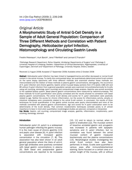 Antral G-Cell Content in a Sample of the Adult