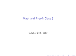 Math and Proofs Class 5