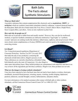 Bath Salts the Facts About Synthetic Stimulants