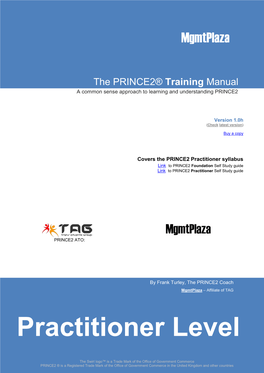 The PRINCE2 Training Manual