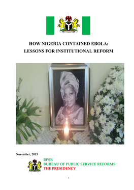 How Nigeria Contained Ebola: Lessons for Institutional Reform