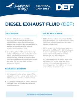 Diesel Exhaust Fluid (Def)