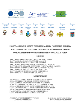 Protocollo Intesa Firmato Dai Sindaci
