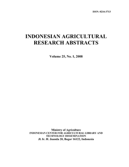 Indonesian Agricultural Research Abstracts