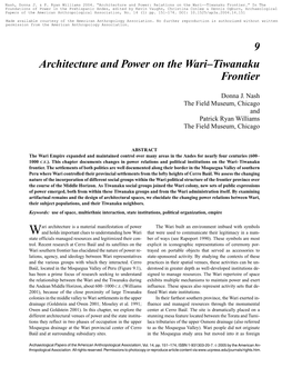 Architecture and Power on the Waritiwanaku Frontier