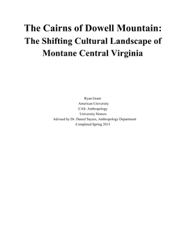 The Cairns of Dowell Mountain: the Shifting Cultural Landscape of Montane Central Virginia