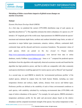 Supplementary Information Doi: 10.1038/Nclimate1691