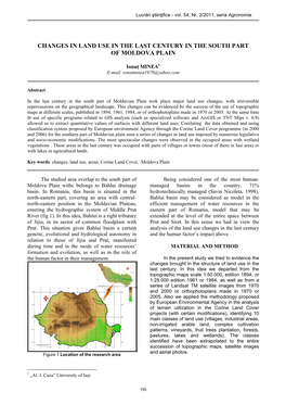 Changes in Land Use in the Last Century in the South Part of Moldova Plain