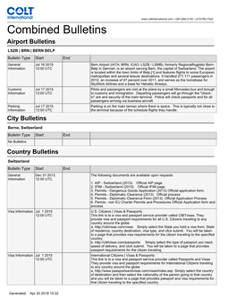 Combined Bulletins Airport Bulletins