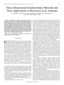 Three-Dimensional Gradient-Index Materials and Their Applications In