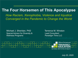 The Four Horsemen of This Apocalypse How Racism, Xenophobia, Violence and Injustice Converged in the Pandemic to Change the World