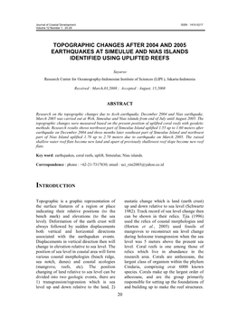 Earthquakes in Simeulue and Nias Islands