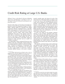 Credit Risk Rating at Large U.S. Banks