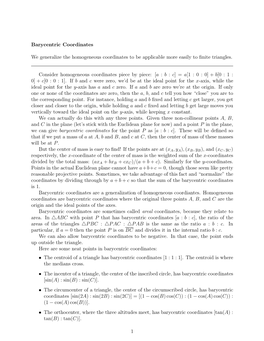 Barycentric Coordinates We Generalize the Homogeneous