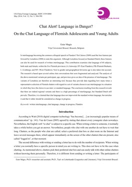 On the Chat Language of Flemish Adolescents and Young Adults