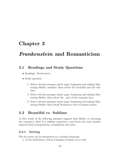 Chapter 3 Frankenstein and Romanticism