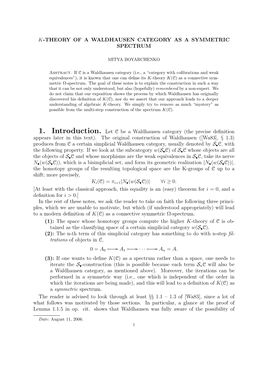 K-Theory of a Waldhausen Category As a Symmetric Spectrum
