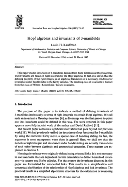 Hopf Algebras and Invariants of 3-Manifolds