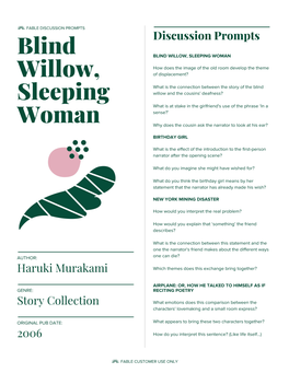 Blind Willow, Sleeping Woman