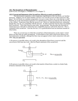 1.B: the Second Law of Thermodynamics