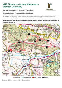 YHA Circular Route from Minehead to Wootton Courteney