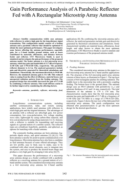 6. Gain Performance Analysis of a Parabolic Reflector Fed with A