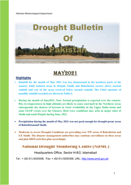 Drought Bulletin of Pakistan