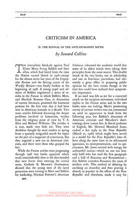 Criticism in America