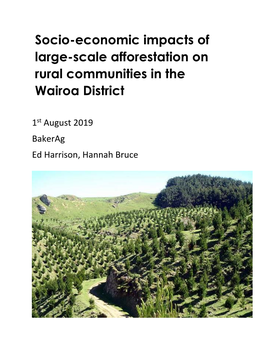 Socio-Economic Impacts of Large-Scale Afforestation on Rural Communities in the Wairoa District
