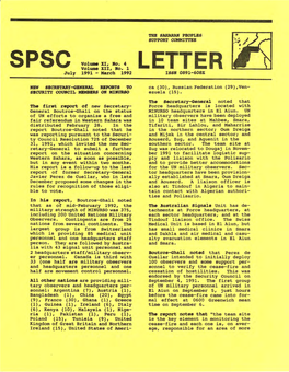 LETTER July 1991 - March 1992 ISS
