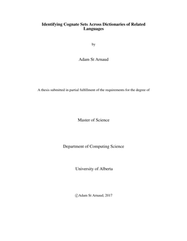 Identifying Cognate Sets Across Dictionaries of Related Languages