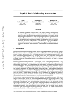 Implicit Rank-Minimizing Autoencoder