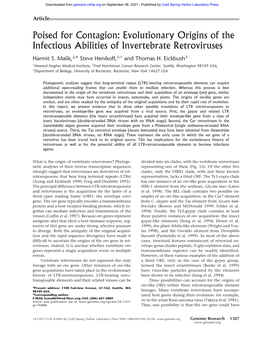 Evolutionary Origins of the Infectious Abilities of Invertebrate Retroviruses