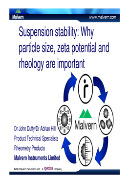 Suspension Stability: Why Particle Size, Zeta Potential and Rheology Are Important