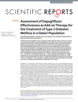 Assessment of Dapagliflozin Effectiveness As Add-On Therapy