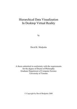 Hierarchical Data Visualization in Desktop Virtual Reality