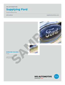 Supplying Ford Supplierbusiness