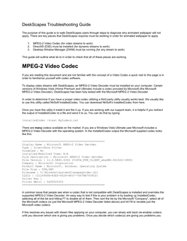 MPEG-2 Video Codec (For Video Dreams to Work) 2