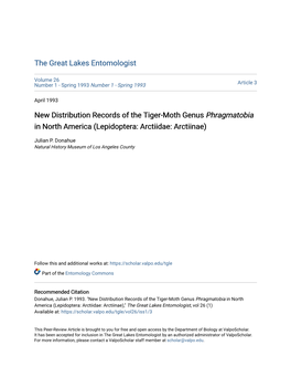 New Distribution Records of the Tiger-Moth Genus Phragmatobia in North America (Lepidoptera: Arctiidae: Arctiinae)