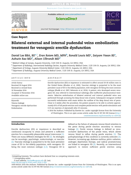 Bilateral External and Internal Pudendal Veins Embolization Treatment for Venogenic Erectile Dysfunction