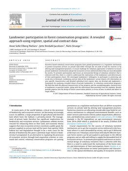 Landowner Participation in Forest Conservation Programs: a Revealed