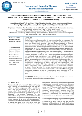 International Journal of Modern Pharmaceutical Research