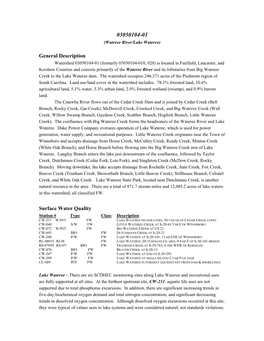 General Description Surface Water Quality