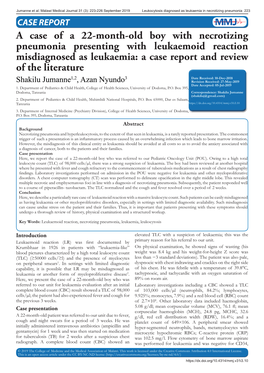 A Case of a 22-Month-Old Boy with Necrotizing Pneumonia Presenting