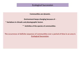 Ecological Succession