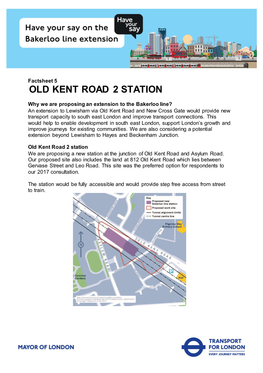 Factsheet 5. Old Kent Road 2 Station