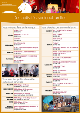 Des Activités Socioculturelles